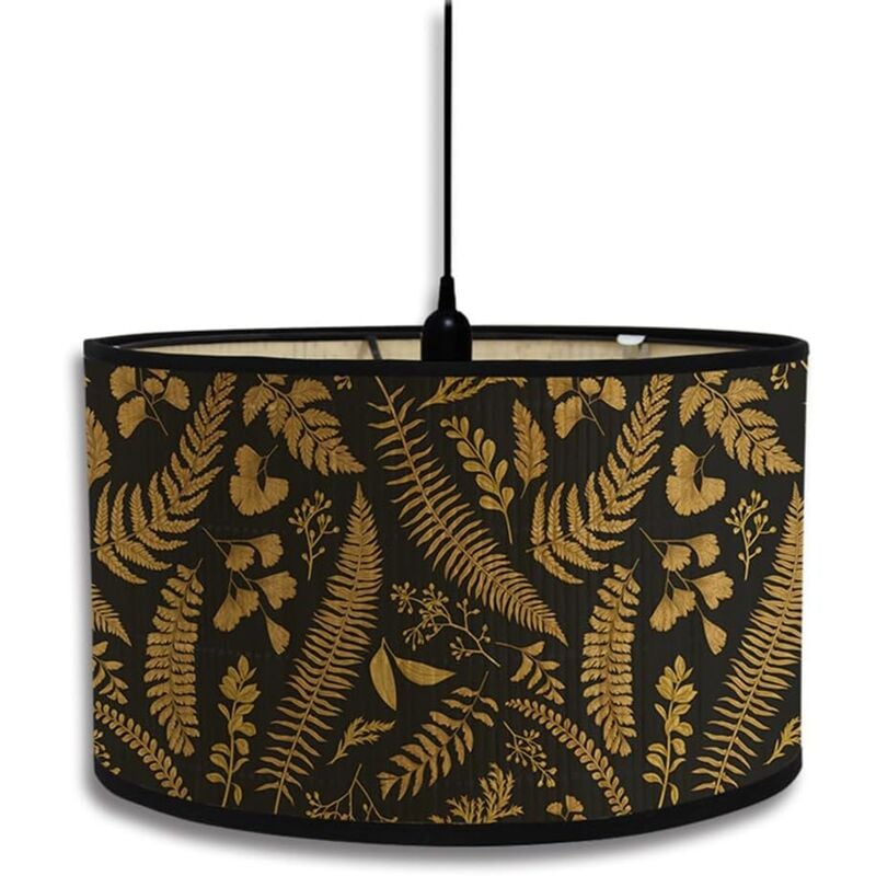 Feuille d'Or)Abat-Jour Florale Vintage en Bambou, Diamètre 30cm Abat-Jour de Rechange pour Décoration Hôtel Maison, Lampe de Chevet, Lampe de Table,