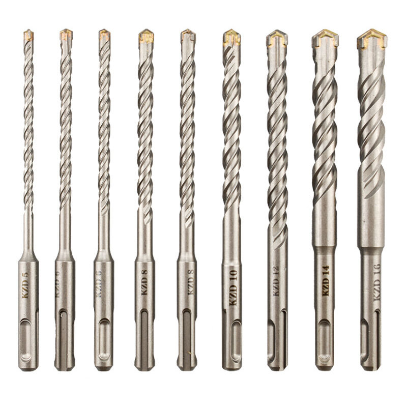 Forets à béton, 9 pièces (5 mm 16 x 160 mm), foret à percussion électrique SDS-Plus pour perceuse à percussion, forets croisés pour brique, pierre,