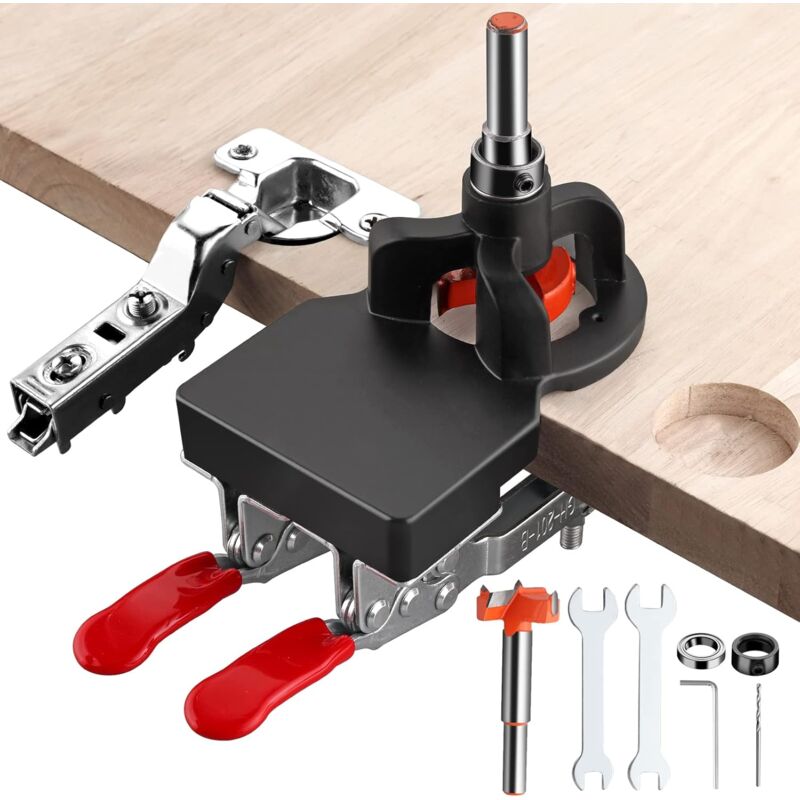 Ccykxa - Gabarit de Charnière 35mm Double Pince Gabarit de Perçage pour Charnière en Alliage 35mm Perforatrice Localisateur Ouvre-trou Armoires Guide