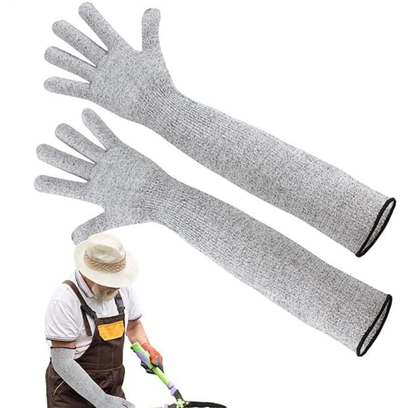 CCYKXA Gants de jardinage, manchons anti-coupures, gants longs anti-coupures, gants de protection pour les bras et les poignets, protection longue