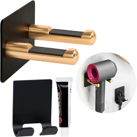 CCYKXA Hair Dryer Holder for Dyson, Universal Wall Mount, Stainless Steel Bathroom Wall Mount for Dyson, Supersonic Hair Dryer with Adhesive Tape