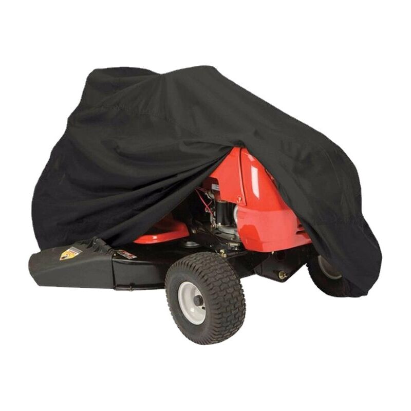 Housse de tracteur de jardin, Housse tondeuse autoportée, Bâche en tissu Oxford 420D coupe-vent, Anti-pluie, Anti-poussière et anti-UV (L177 x W110 x