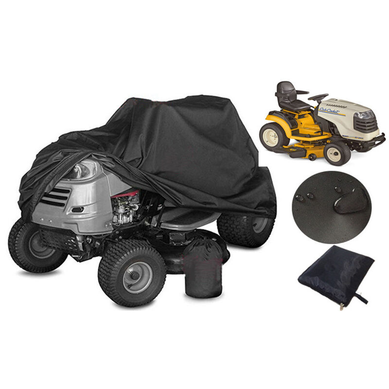 Housse de tracteur de jardin, Housse tondeuse autoportée, Bâche en tissu Oxford 420D coupe-vent, Anti-pluie, Anti-poussière et anti-UV (L182 x W111 x