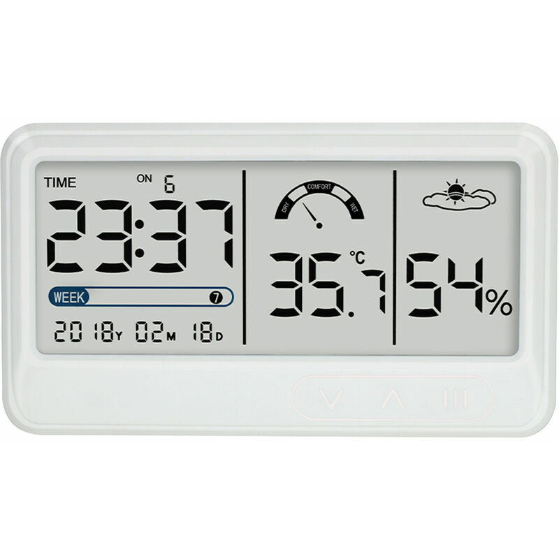 Ccykxa - Hygromètre digital Thermohygromètre électronique avec affichage lcd de l'heure et de la date Thermomètre hygrométrique d'intérieur avec