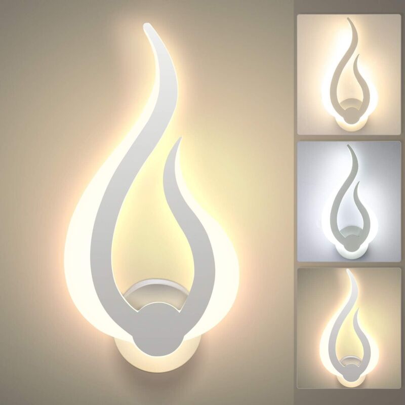 CCYKXA Indoor LED Wall Light, 3 Color Temperatures, 10W, Tricolor Lighting, Modern Acrylic Wall Lamp, Night Light for Children's Bedroom, Office,