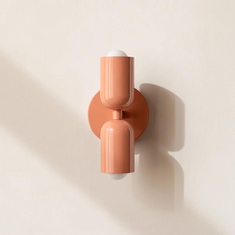 CCYKXA Indoor Wall Sconce with 2 Lights, Up/Down Metal Wall Lamp, Wall Sconce, Modern Pink Wall Lamp for Living Room, Bedroom, Hallway, Balcony,