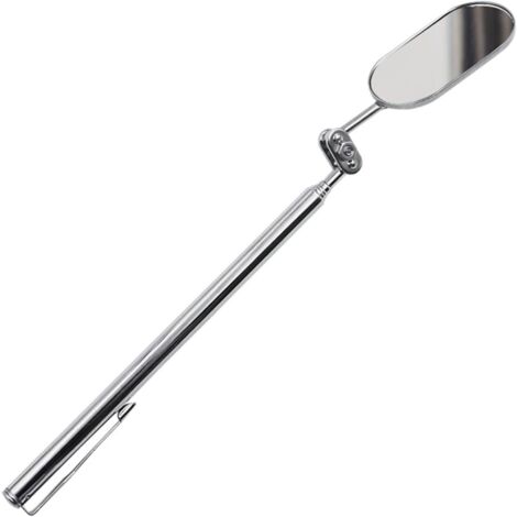 CCYKXA Inspection Mirrors with Light - 360° Rotating Telescopic Mirror, Retractable Elliptical Design, Heavy Duty Stainless Steel for Car Repair, Mechanics & Maintenance  Mirror