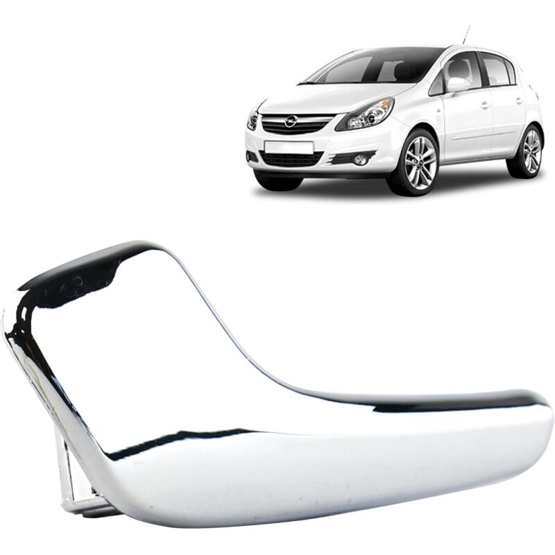 Ccykxa - Interior Door Handle Compatible for Opel Corsa d (2006-2014) Front or Rear Left (Driver Side) (Chrome)136044, 13297813