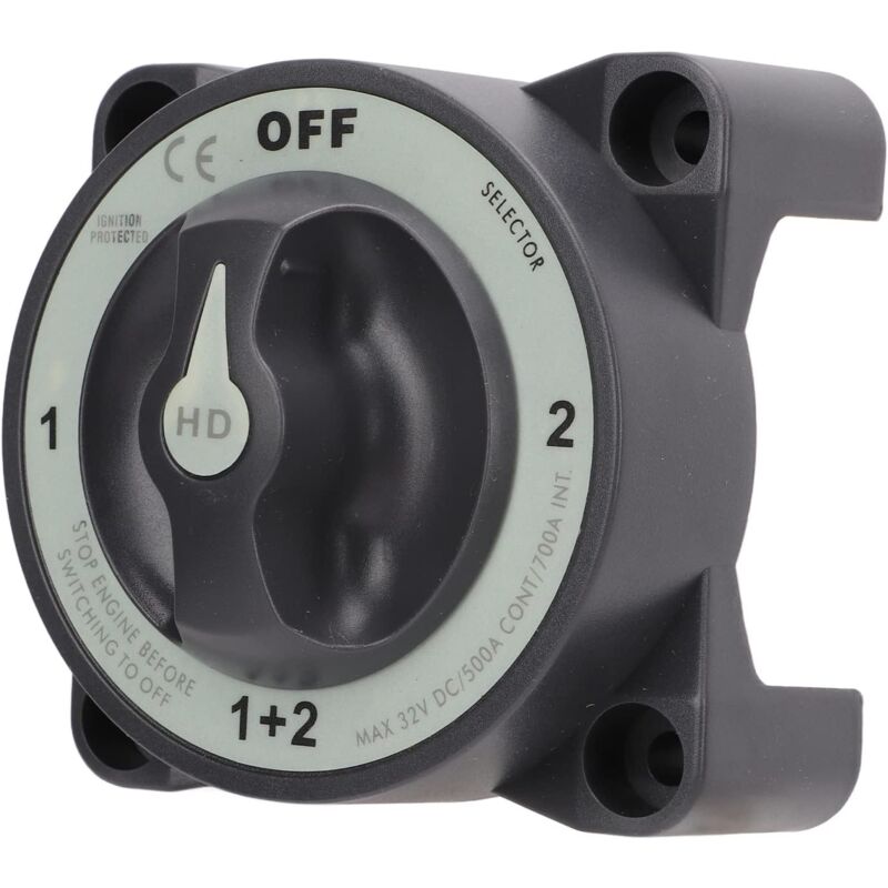 Interrupteur de Déconnexion de Batterie Marine 500 a, Sélecteur Robuste à 4 Positions pour Bateau de Camping-car, Matériau de qualité Supérieure,