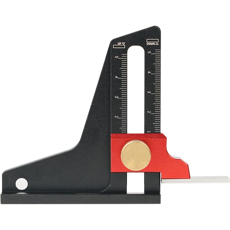 Ccykxa - Jauge de hauteur, jauge de profondeur en alliage d'aluminium, double échelle, règle de mesure, instrument de mesure, outil de travail du