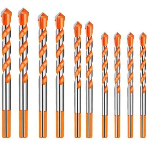 CCYKXA - Juego de 10 brocas de carburo de tungsteno para mampostería, cerámica, porcelana, metal y acero (6/8/10/12 mm)