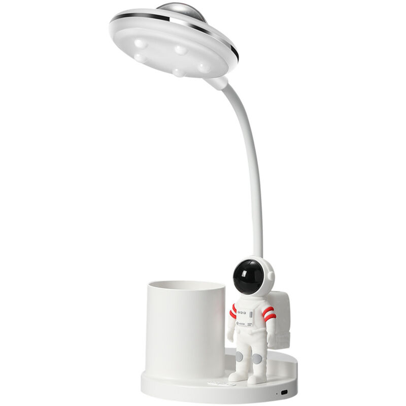 Ccykxa - Lampe de Bureau, Lampe de Table Sans Fil Dimmable, Lampe de Bureau Rechargeable avec Projection et Porte-stylo, Lampe de Lecture led pour