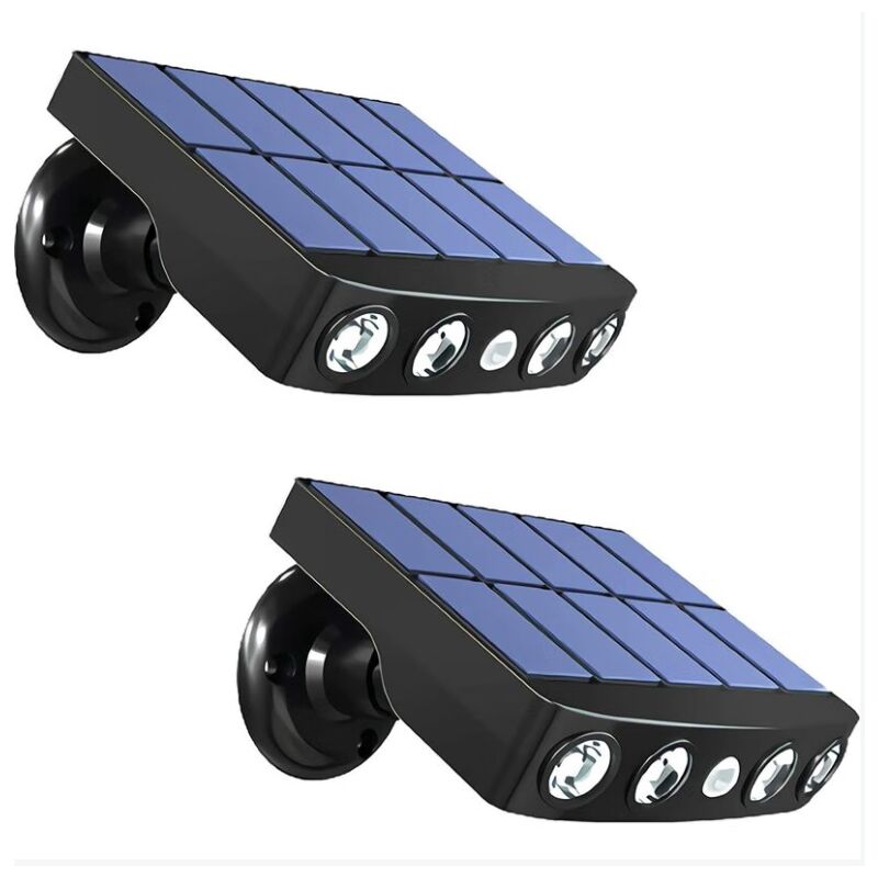 Lampe Solaire Extrieur Lumire Solaire clairage Solaire Dtecteur de Mouvement tanche Solaire Exterieur sans FilSpot Solaire Lumire 2 pièces noir