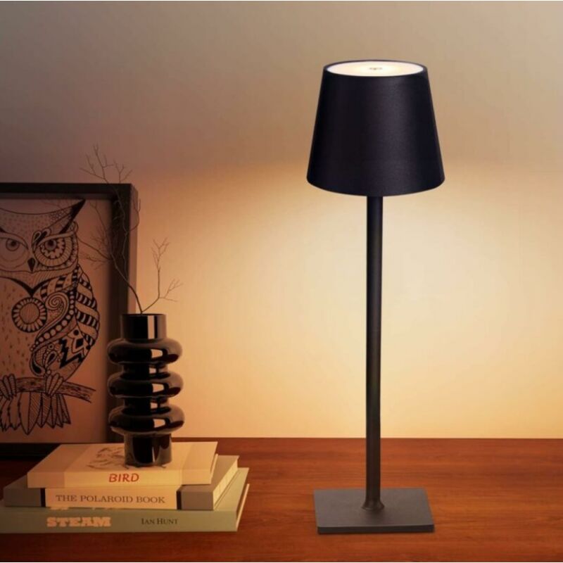 Ccykxa - Lampes de table sans fil, gradation continue 3 couleurs, lampe de bureau led à batterie rechargeable 4000 mAh pour chambre/dîner de
