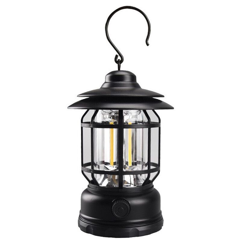 Lanterne de camping vintage led 1000 lm à énergie solaire et rechargeable par usb cob portable, résistante à l'eau, lampe de poche d'urgence avec