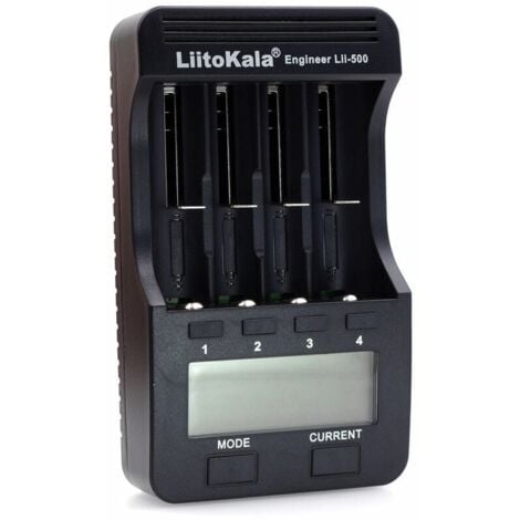 CCYKXA LiitoKala Lii-500 Kit de chargeur de batterie intelligent intelligent à 4 emplacements pour écran LCD de batterie rechargeable Li-ion 3,7 V et Ni-MH 1