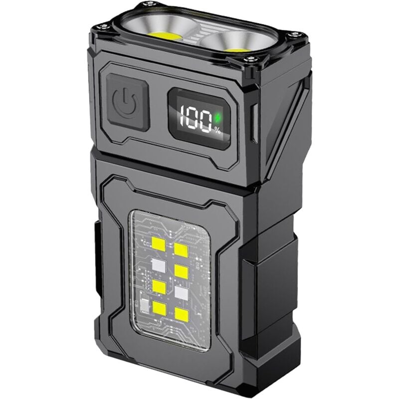 Ccykxa - Linterna magnética con clip - Linterna magnética - Linterna portátil recargable por usb, linterna compacta, llavero magnético recargable