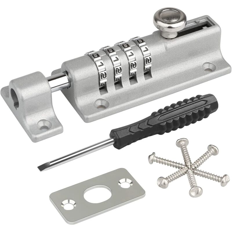 Ccykxa - Loquet de Verrouillage à Combinaison, Verrou de Porte à Code, Imperméable Verrou à Combinaison à 4 Chiffres avec Vis de Fixation de Sécurité