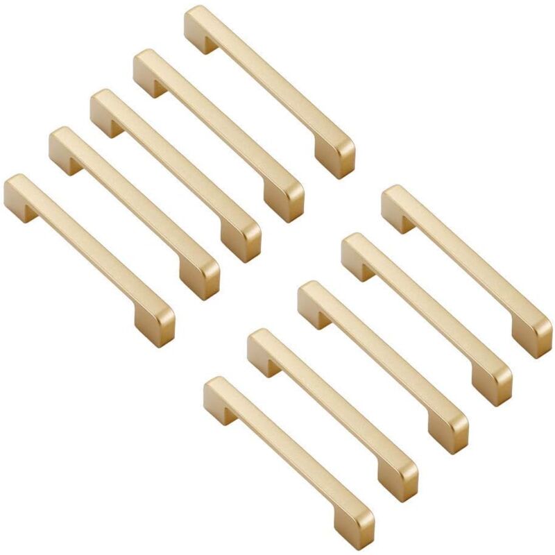 Lot de 10 Poignée Meuble Poignée Tiroir poignee barre meuble entraxe 96mm Poignées de Meubles dorées Poignée Placard Cuisine - Ccykxa