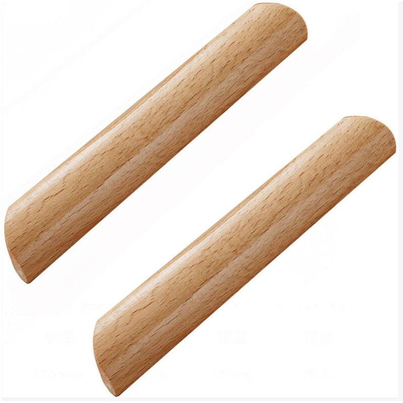 Lot de 10 Poignées de Placard en Bois Forme Éventail Poignée pour Meuble Tiroir avec Vis Entraxe 160mm - Ccykxa