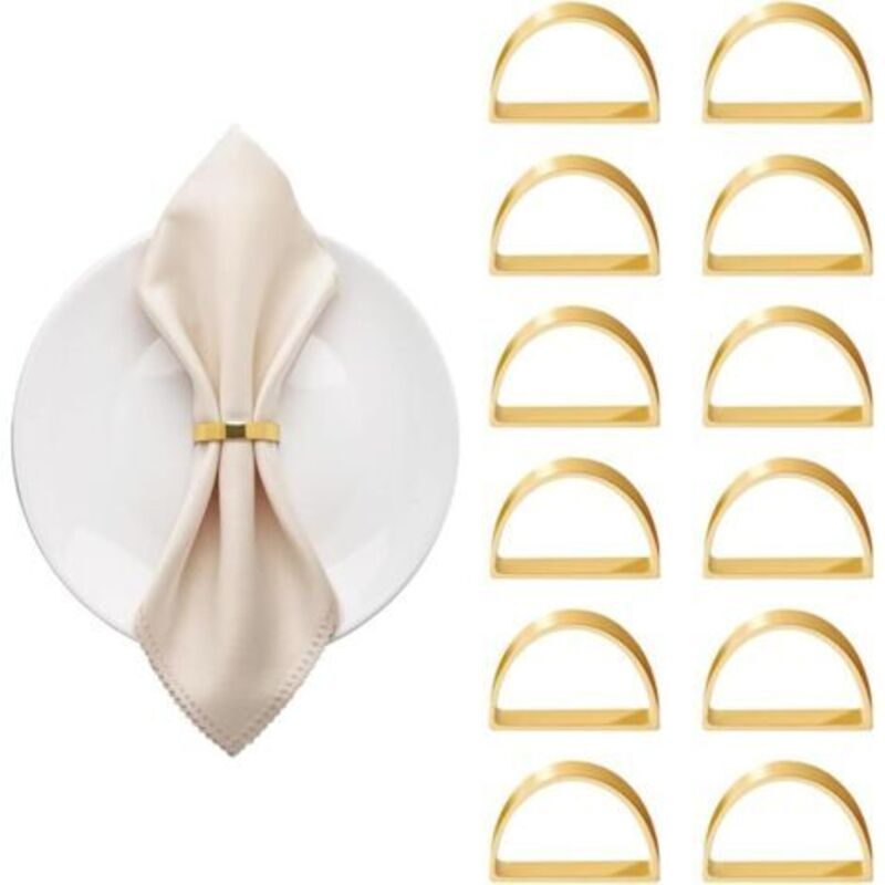 Lot de 12 Ronds de Serviette de Table pour Décorer Vos Fêtes et Dîners Conçus pour des Événements Spéciaux tels Que Mariages, Anniversaires et