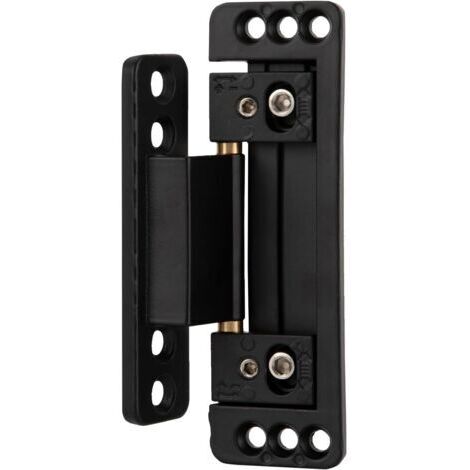 CCYKXA Lot de 2 charnières de porte dissimulées réglables - Charnières de porte cachées ultra fines - Alliage de zinc - Noir - Traitement en poudre - Moderne