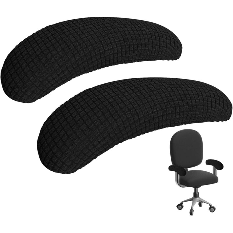 CCYKXA Lot de 2 Coussinets D'accoudoir, Housse de Chaise de Bureau, Housse de Protection de Chaise de Bureau en Polyester Extensible pour Accoudoirs,