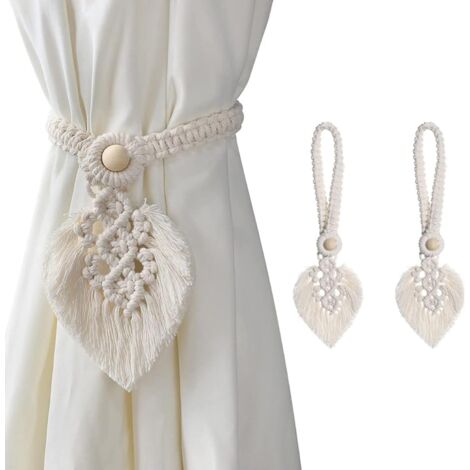 Melodieux Lot De 2 Embrasses De Rideaux Antiques à Pompons Rose