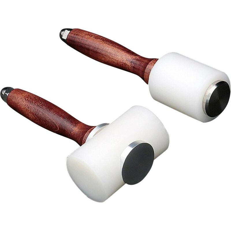 Ccykxa - Lot de 2 marteaux de sculpture sur cuir, maillets en nylon pour maroquinerie, maroquinerie, couture, cuir de vachette