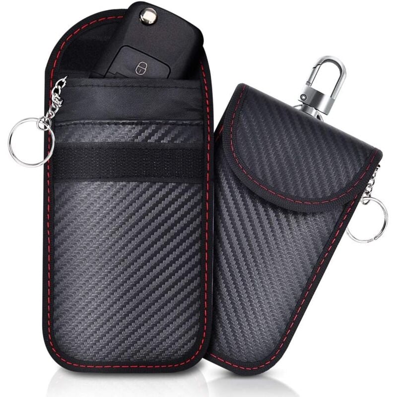 Ccykxa - Lot de 2 Mini Etui anti rfid Clé Voiture Portable, Pochette anti rfid Cle Voiture, Etui Blocage rfid pour Clef Voiture Keyless, Protection