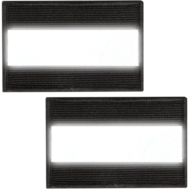 CCYKXA Lot de 2 patchs de sécurité réfléchissants avec crochet et boucle pour sports de nuit, vêtements de travail, vestes de pluie, randonneurs,