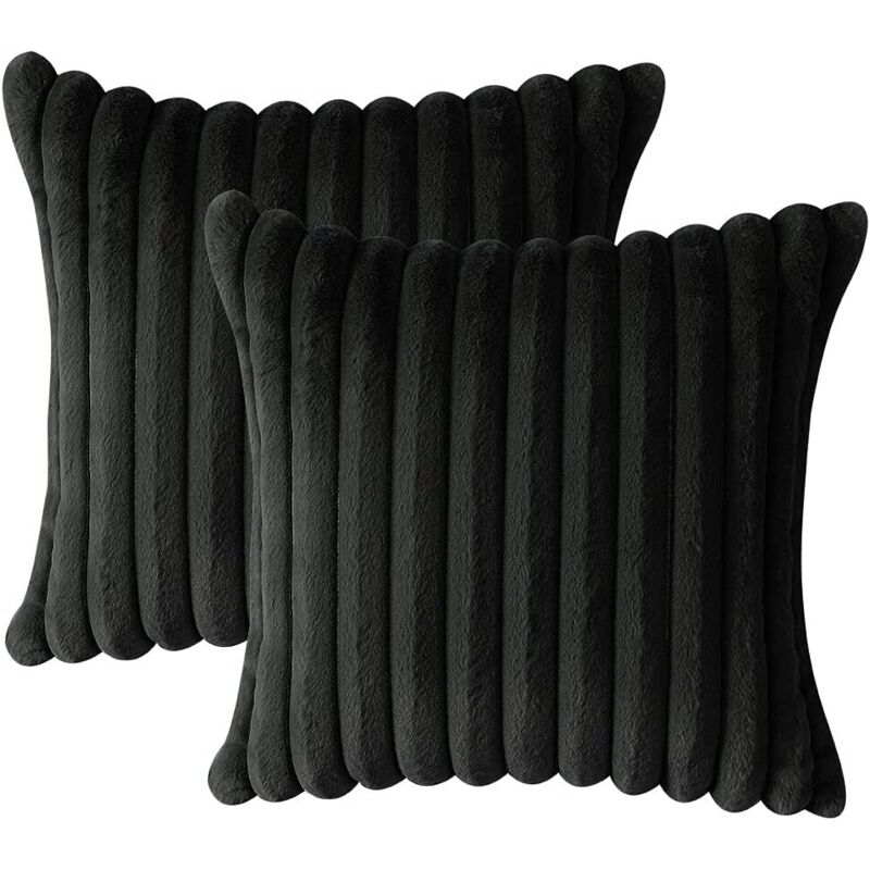 CCYKXA Lot de 2 - Taies d'oreiller Artificielle Douce Fourrure Housse de Coussin Décoration pour Chambre Lit Voiture De La Maison Canapé (40x40cm,
