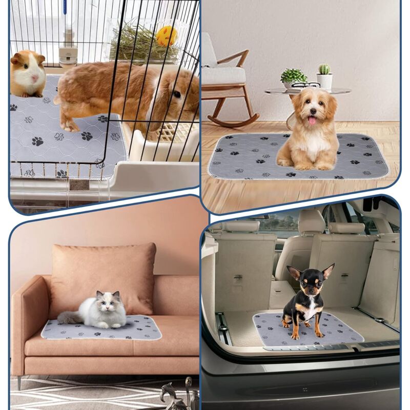 Lot de 2 x 60 40cm de Tapis pour Cage de Cochon d'Inde, Tapis pour Lapins ImperméAbles, Lavables et RéUtilisables, Doublure pour Cochon d'Inde pour