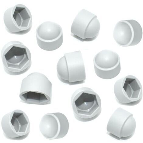 CCYKXA Lot de 20 cache-écrous hexagonaux en plastique blanc M10 (clé de 17 mm) pour écrous et boulons hexagonaux