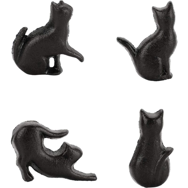 CCYKXA Lot de 4 boutons de tiroir en forme de chat en fer pour armoire de cuisine - Quincaillerie pour décoration de maison
