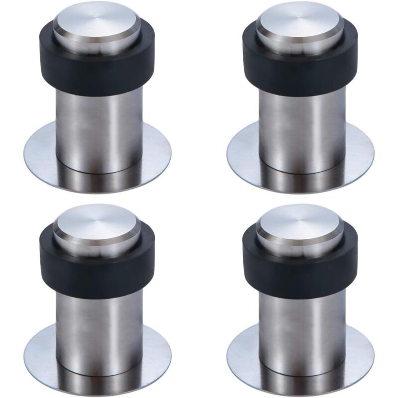 Lot de 4 Butoir de Porte Adhésif au Sol 6 cm, en Acier Inox Arrêt de Porte Butée Porte - Ccykxa