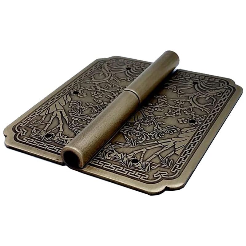 Ccykxa - Lot de 4 charnières amovibles en laiton antique - Motif fleur de prunier