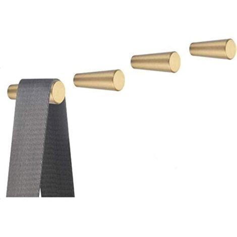 Lot De 2 Embrasses à Rideaux Métal Forme Plume Dorées - Clips Fixation Sans Percer - Décoratives Classiques