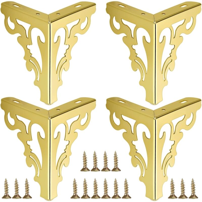 Ccykxa - Lot de 4 pieds de canapé modernes en métal 15 cm Pieds de rechange pour meuble tv, canapé ottoman, placard - Doré