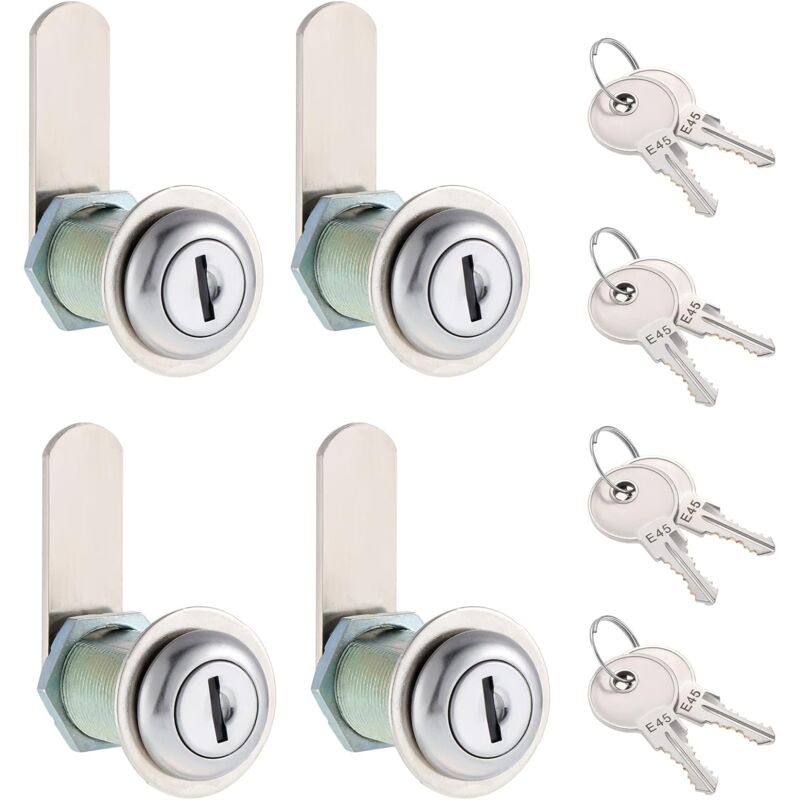 Ccykxa - Lot de 4 verrous de boîte aux lettres de 30 mm avec 8 clés identiques