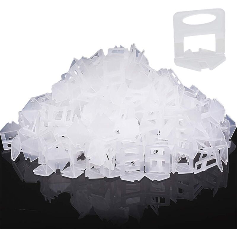 Lot de 400 Languettes de Nivellement pour Aide à la Pose de Carreaux Bandes de Traction 1.5 mm Largeur du Joint, Carreaux Hauteur 3-12mm Système de