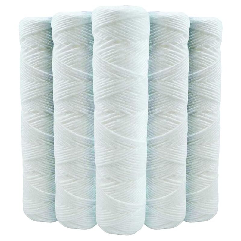 Ccykxa - Lot de 5 Cartouches Bobinée Filtre à Eau Anti Sédiments 9 pouces 3/4-20 microns Compatibles Filtre 10 pouces