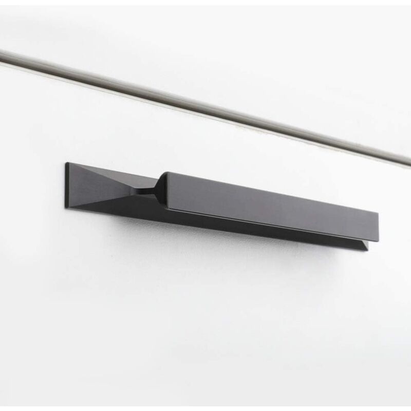 Lot de 5 Poignées Cuisine Noir Poignées Tiroir Noir160 Poignées de Bord de Doigt en Alliage d'Aluminium entraxe 160mm - Ccykxa