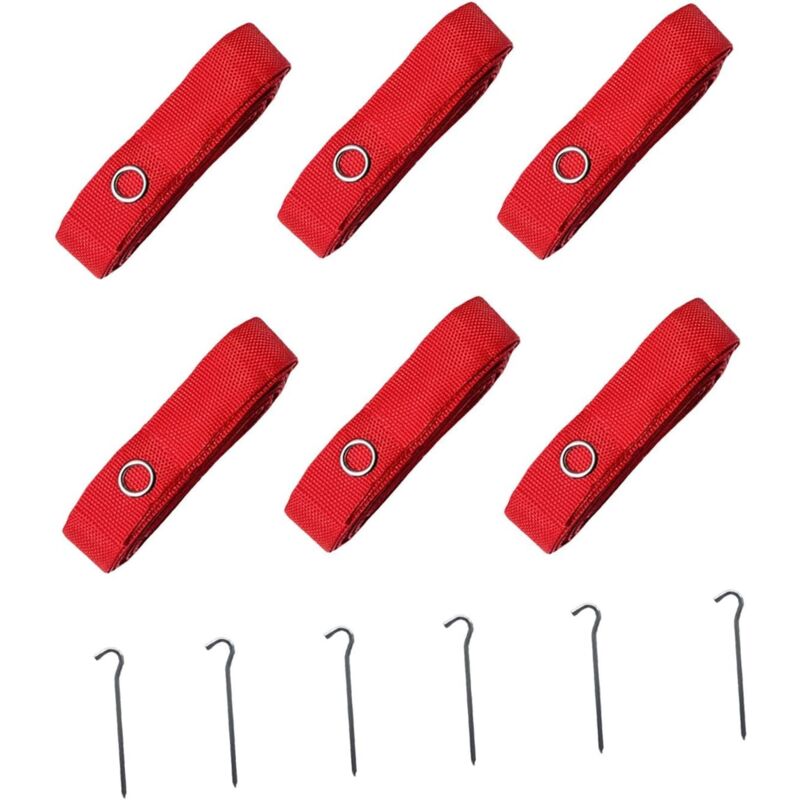 Lot de 6 Lignes de, Lignes de Badminton, Accessoires d'équipement Rouges, Terrain de Bordure pour activités de Plein air, fête sur la - Ccykxa