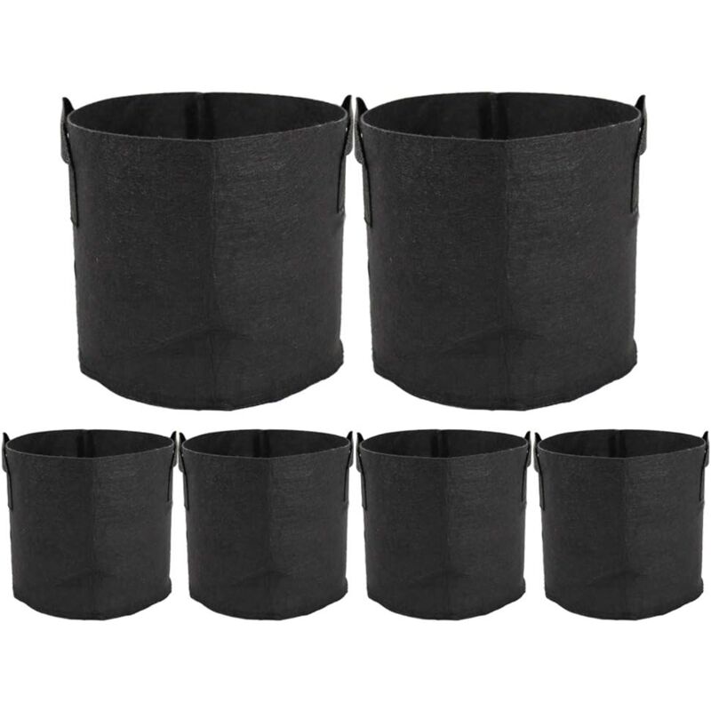 CCYKXA Lot de 6 sacs de culture non tissés pour plantes Pots en tissu aéré Sacs respirants avec poignées pour maisons de jardin