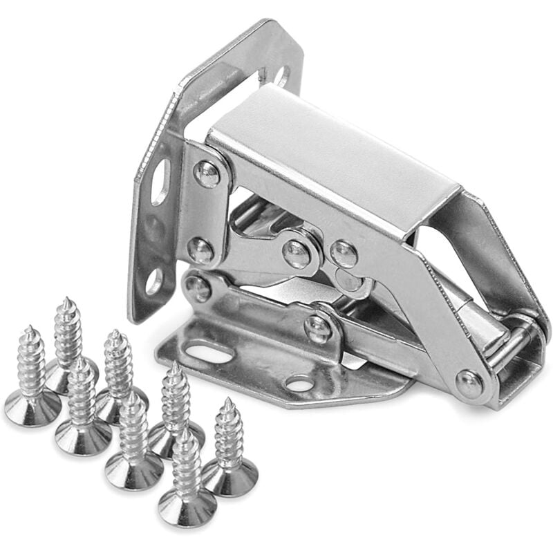 Ccykxa - Lot de 8 Charnière Porte Placard en Inox, Charnière Invisible Meubles Porte Coin 90 Degrés avec