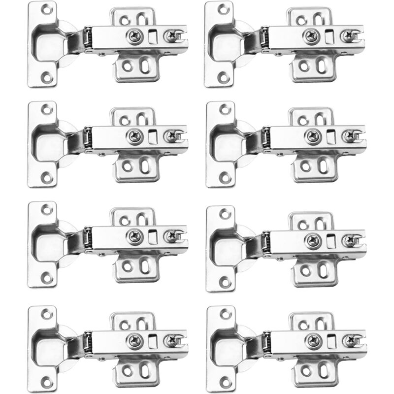 CCYKXA Lot de 8 charnières d'armoire de cuisine, de chambre à coucher, de salle à manger, de chambre à coucher, de salle à manger - Fermeture douce
