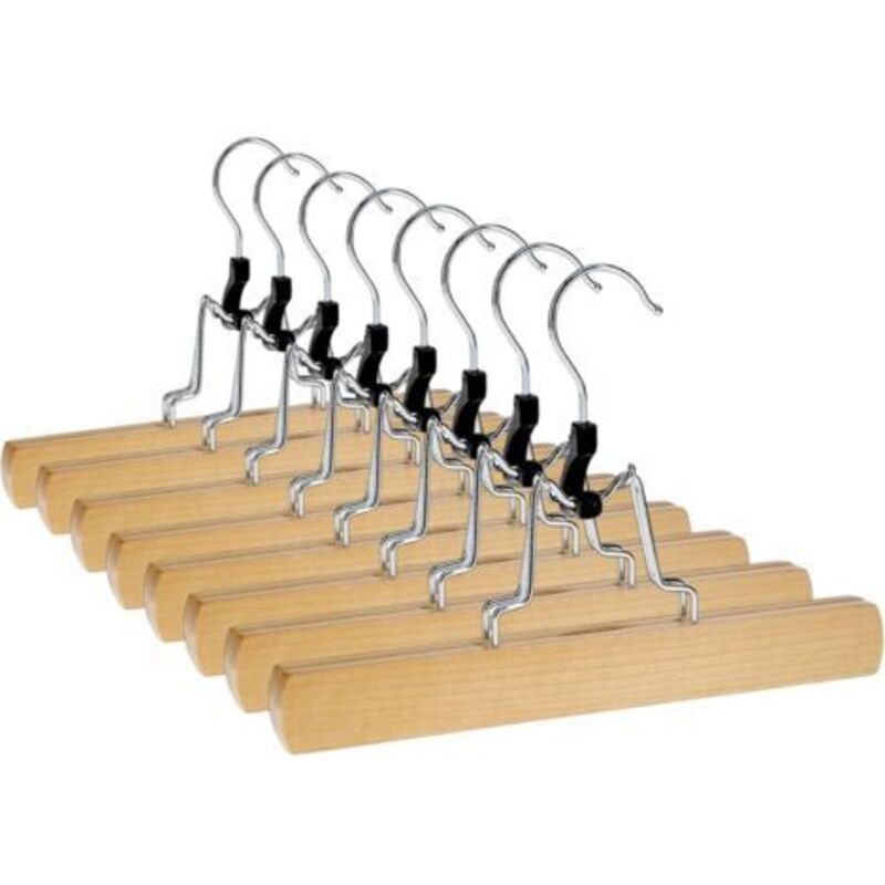Lot de 8 cintres à Pince pour Pantalons en Bois ceintre antidérapant avec Crochet pivotant