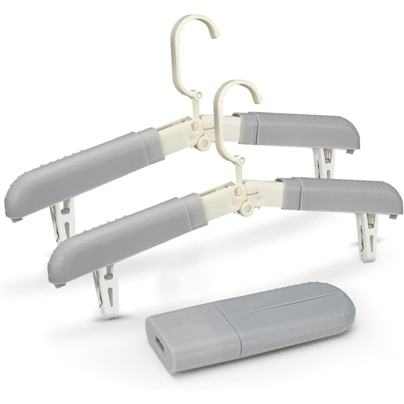 CCYKXA Lot de cintres pliables avec pinces, cintres de voyage antidérapants pour vêtements et jupes, cintres pliables pour les déplacements, cintres