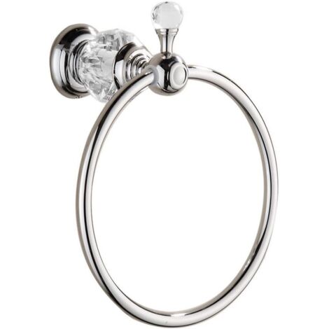 CCYKXA Luxury Crystal Series Chrome Plated Peach Wall Mounted Towel Ring